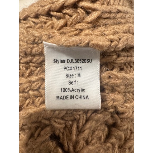 JLUXLABEL Tan Cable Knit Sweater Dress Mini Size M - Picture 5 of 5